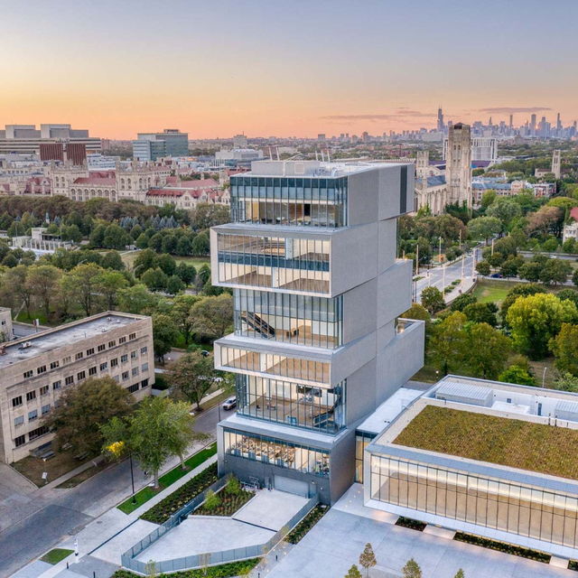 Drone shot of the Rubenstein Forum